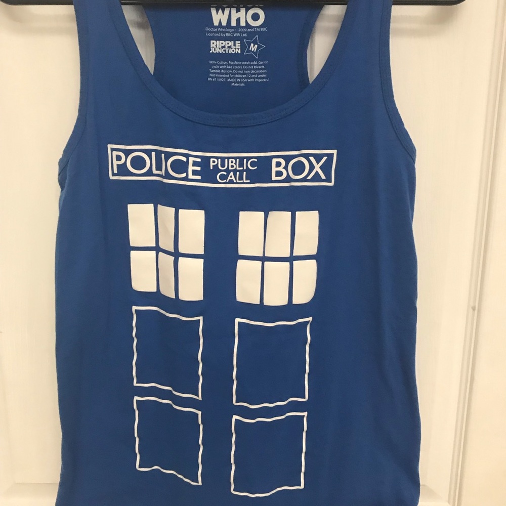 Doctor Who police box racerback